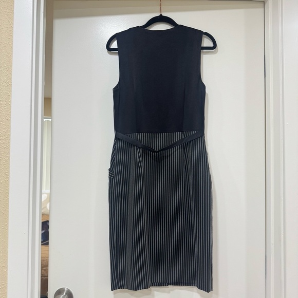 Diane Von Furstenberg Gilet Striped Vest Dress Black White Size 4 Retails $495 - Picture 4 of 12